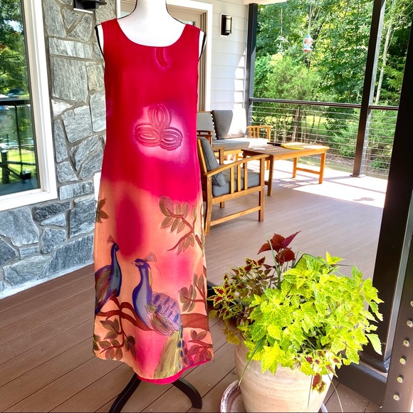 HP !🥂Vintage John Roberts — Size 6 . GORGEOUS, LongDress 🌷Airy & Flowey 🌹🌸🌺 - Picture 5 of 7